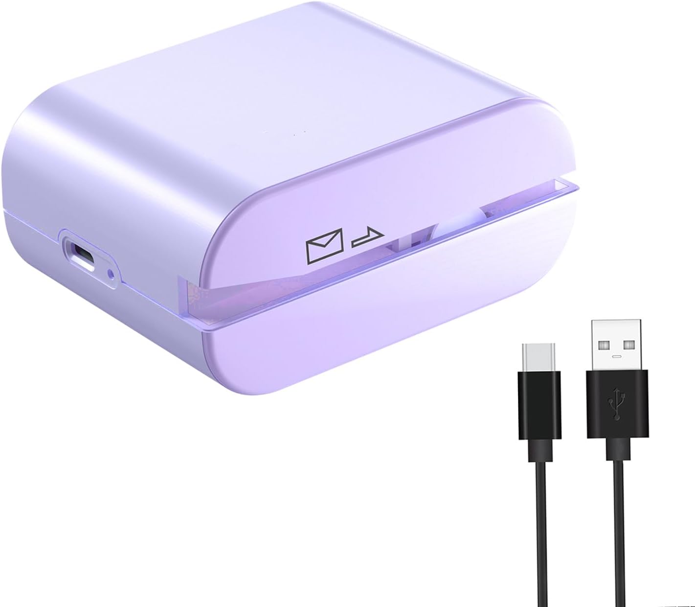 Rechargeable Electric Letter Opener – Automatic Envelope Opener, Portable Mail Slitter for Office & Home Use, Quick & Clean Cutting,Purple