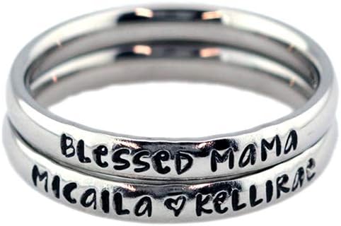 3mm Stackable Stainless Steel Personalized Custom Stacking Name Ring(s)