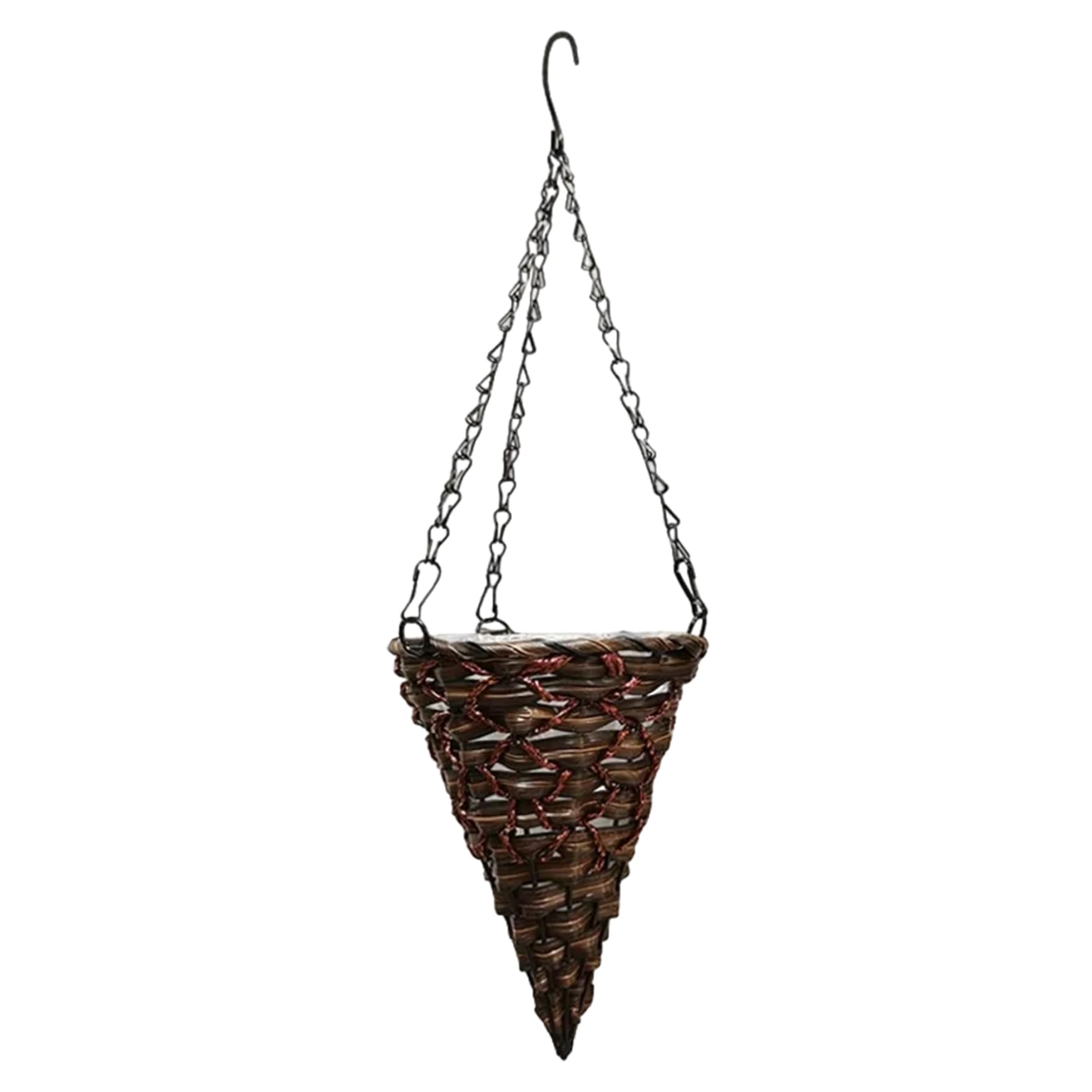 Panier jardinière rustique et pot de fleurs suspendu en cône
