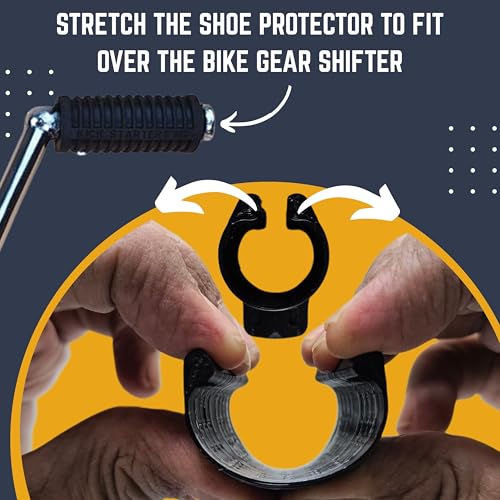 Image of 2 Pcs Universal Bike Gear Shifter Shoe Protector with Adjustable Slot Design & Cable-Tie Mount - Tough, Waterproof, Non-Staining Guard Cover that Fits All Bike Gear Levers (Pack of 2)