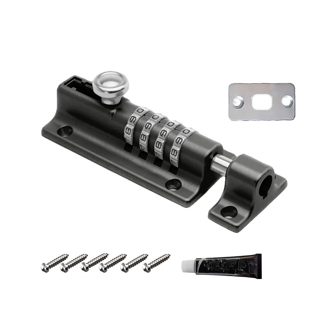 Amazon | ドアロック 部屋鍵後付け 4桁ダイヤル式 引き戸 鍵 落とし