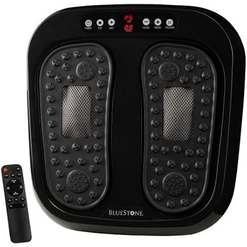 Bluestone Foot Massager – Vibrating Platform with Rotating Acupressure for Feet and Legs with Remote Control Included (Black) Cover