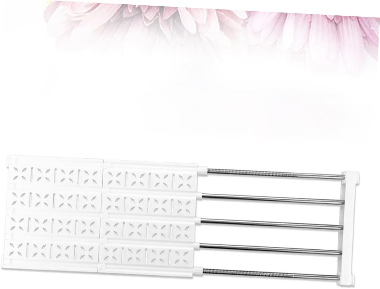 Adjustable Shelf Divider for Closet Storage, Steel Tube White Rack