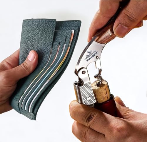 Portefeuille serveur avec décapsuleur et coupe-capsule en acier inoxydable