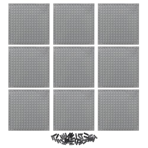 Feleph 9pcs Base Brick 16x16 Light Bluish Gray Plate 65803