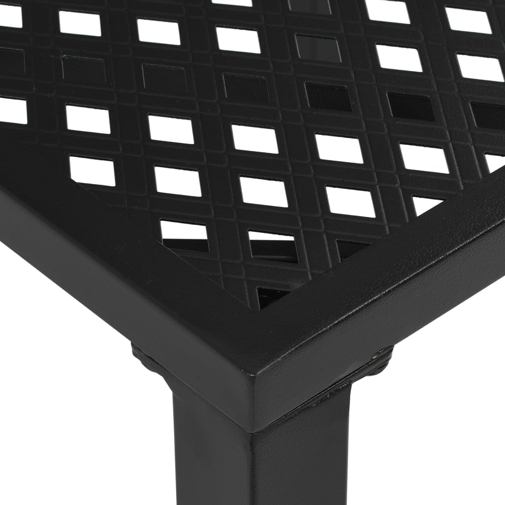 Patio Table Black 31.5"x31.5"x28.3" Steel Patio Bar Table