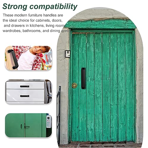 WZYTEU 6 Stück Schwarz Bügelgriff, Nylon Möbelgriffe für Küchenschränke 30 Serie Aluminiumprofil(Bohrlocherabstand: 120mm)