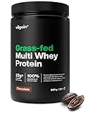 Vilgain Grass-Fed Multi Whey Protein Schokolade 900g – Eiweiß aus Weidehaltung mit Isolat, Konzentrat & Casein – Mit Enzymen & Probiotika, Ohne Zuckerzusatz