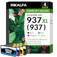 937XL 937 Duckerpatronen Multipack XL 9120e Kompatibel für HP 937 Duckerpatronen für HP937 937e für HP OfficeJet Pro 9135e 9125e 9130b 9730e 9720e 9132e 9122e Patronen (Schwarz Cyan Magenta Gelb)