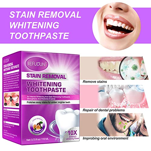 Baking Soda Whitening Toothpaste, Stain Removal Whitening Toothpaste, Fruit Toothpastes For Fresh Breath, Herbal Extract Fluoride-Free (Passion Fruit) #TOP2