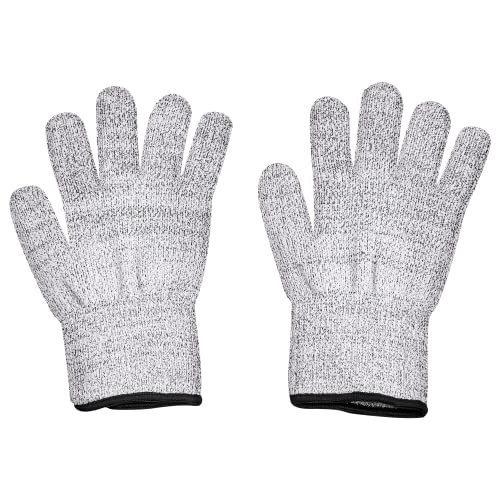 Lurch 70098 Schnittschutzhandschuhe Größe L zum sicheren Schneiden von Lebensmitteln, Grau