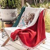 Ceibo House Mexico Flag Woven Throw Blanket | Lightweight Cotton Blend | 70x50 Inches | Multipurpose Blanket for Bed, Sofa, Picnic, Beach, Tapestry, Decor or Gift