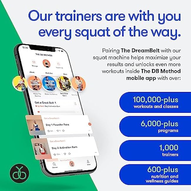 The DB Method DreamBelt Weight Belt Intensifies Workouts, Home or Gym Workout Equipment, Weighted Belt for Hip Thrust, Squat, Strength Training, Helps Minimize Exercise Injury Risk, 10 lbs