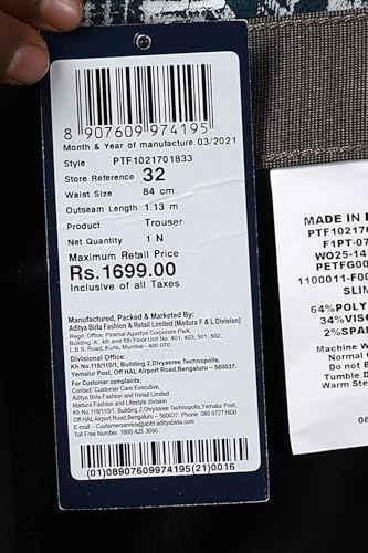 Image of Peter England Men's Slim Fit Formal Trousers (PTF1021701833 Mediumbrown with brown 34W x 33L)