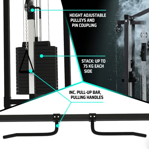 SUPRFIT - Kabelzug Fitness Kraftstation für zuhause inkl. Steckgewichte bis 81kg Zuglast pro Seite - Robuste… – Bild 5