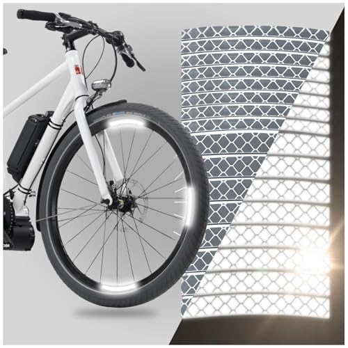 ReflecToes 720 Reflective Wheel Rim Stickers - 16 Pcs Reflective Decals, 720+ Candle Power Wheel Reflectors for Bike - High-Intensity Retroreflective Rim Tape