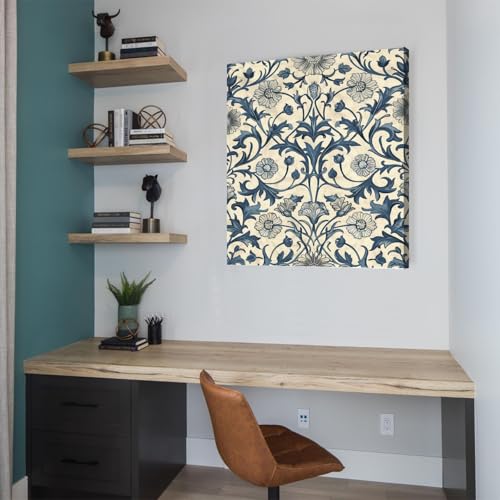 Impression sur toile orientale bleue 45x58cm pour décoration murale