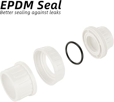 4PCS PVC Union 2 Inch PVC Coupling Pipe Fitting Adapter, EPDM O-Ring, Socket to Socket, White