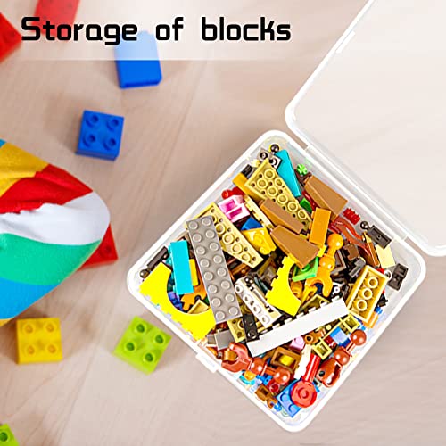 Image of DUOFIRE Plastic Box Organizer - Small Storage Containers, Square (5.2 x 5.2 x 1.3inch), 2 Pack for Beads, Jewelry and Small Items