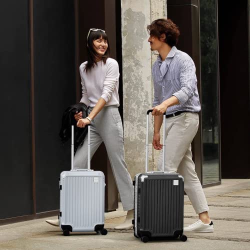 Figestin Carry On Luggage Airline Approved, Aluminum Frame Hard Shell Suitcases With Wheels,100% Pc Lightweight, No Zipper Suitcase Tsa Approved, 20" Carry-On (Zipperless Luggage) #TOP1