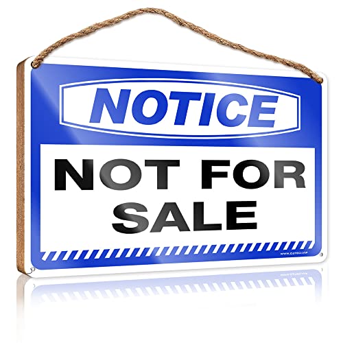 Letrero de madera con texto en inglés «Work From Home» para puerta con texto en inglés «Notice Not For Sale » (Tamaño: 20 x 30 cm)