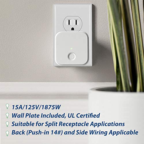 image for 12 Pack - ELECTECK 15A Duplex Receptacle Outlet with Wall Plate, Non-T
