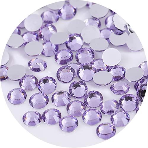 1440 Pcs SS20 5mm Flatback Rhinestones for Nails Art Crafts Clear Glass Glitter Round Gems Crystals DIY Clothes Shoes（Light Purple)