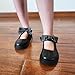 Stelle School Shoes for Girls Mary Jane Uniform Dress Shoes Detachable Bow Chunky Ballerina (Black,13ML)
