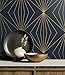 NextWall Gem Geometric Peel and Stick Wallpaper (Dark Blue & Metallic Gold)
