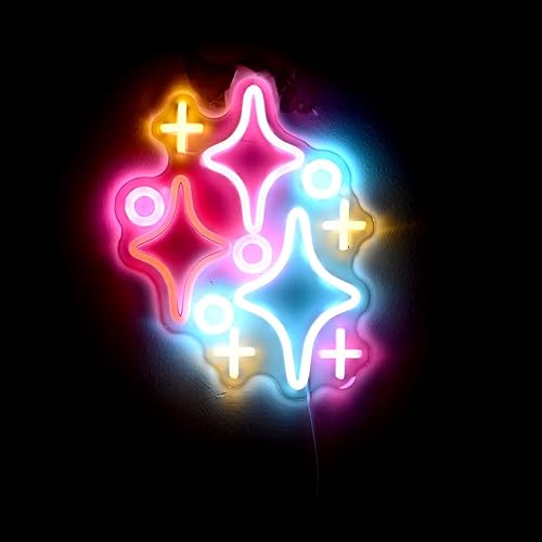 Miniatura 4 de Letreros de neón de estrellas, luz LED de 12 pulgadas, decoración de pared para habitación de niños, calcomanías brillantes alimentadas por USB para