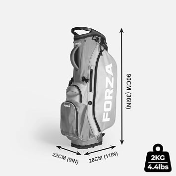 FORZA Golf Stand Bag | Lightweight 5-Way Divider Golf Club Bag with Double Padded Strap & 6 Zipped Pockets – Organised Storage & Comfortable Carry for All Golfers