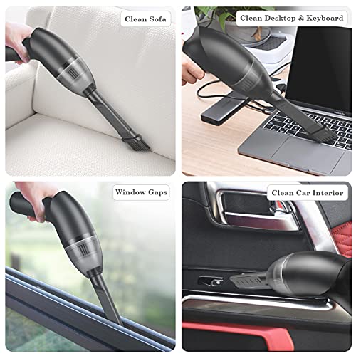 Image of EASYOB Keyboard Cleaner|Mini Vacuum for Desk, Handheld Cordless Computer Vacuum Rechargeable (with LED Light) for Cleaning Hairs, Crumbs for Desktop, Piano, Car Interior & Sewing Machine Clean [A043]