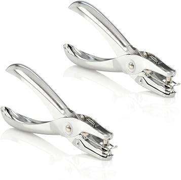 Swingline 1 Hole Punch, Hole Puncher, 5 Sheet Punch Capacity, Classic, Chrome, 2-Pack 74005