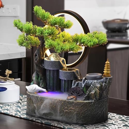 Fontaine à eau de table Rocaille zen en cascade pour salon - 6