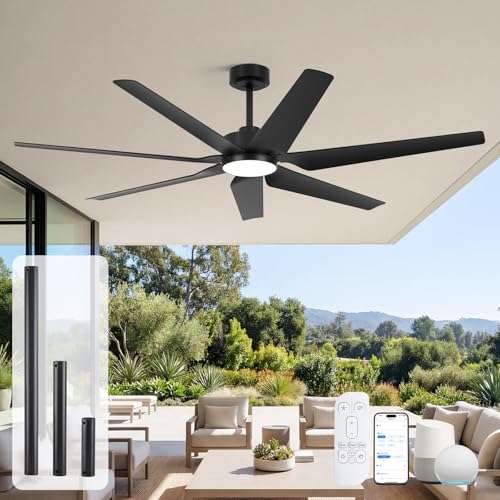 65" Outdoor Ceiling Fan with Light for Patio,Smart Alexa/APP/Remote Control