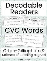 Decodable Readers with CVC Words for Orton-Gillingham, Science of Reading Lessons: CVC Decodable Passages with Comprehension Questions (Decodable ... and Science of Reading Lessons) B0DCJ56QN2 Book Cover