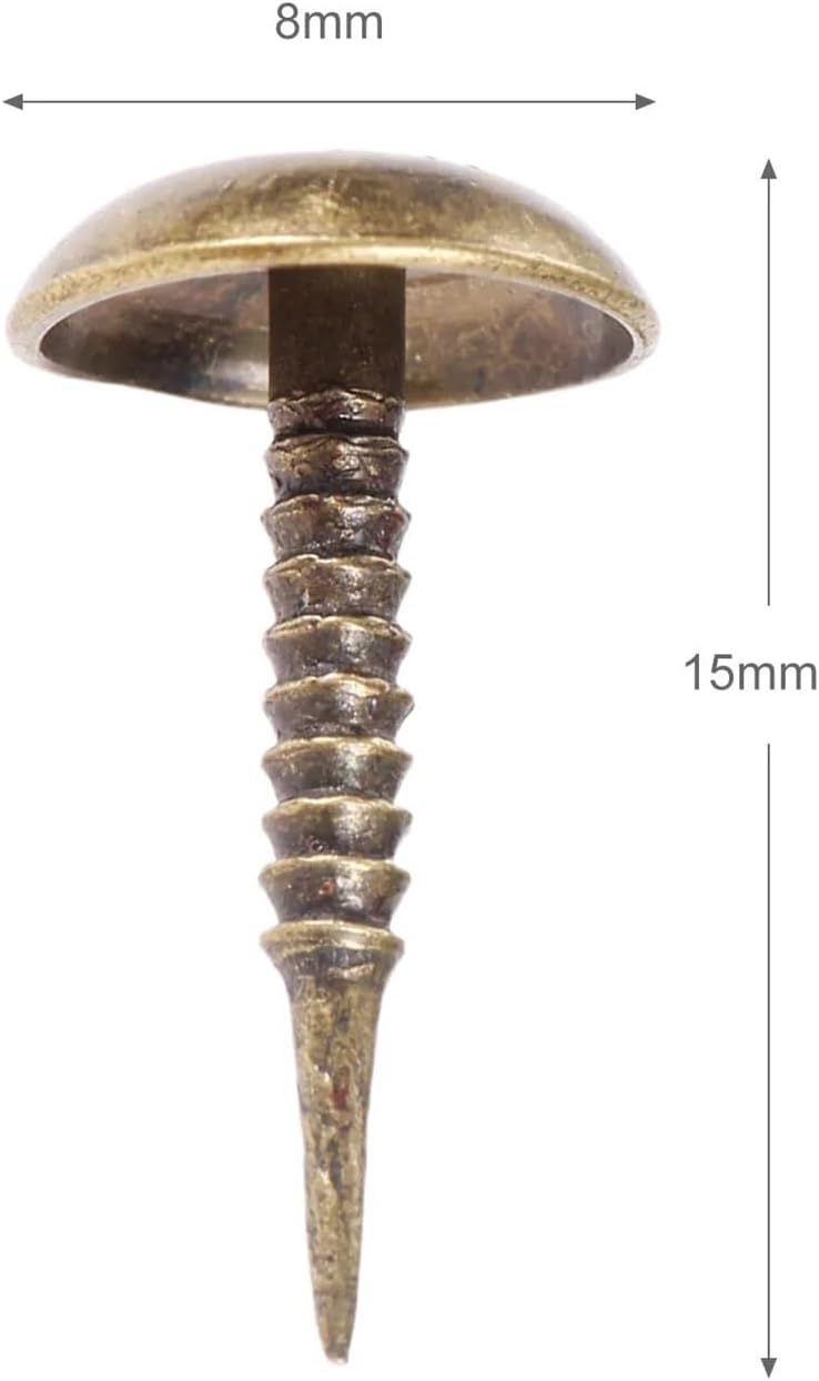 100Pcs Antique Bronze Upholstery Nails Jewelry Wood Box Sofa Tack Stud Pushpin Doornail Furniture Home Decor 8mm*15mm Hardware