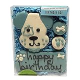 Bubba Rose Biscuit Company: Decorated Birthday Boy Blue Dog Treats - Crunchy Biscuit Texture - Natural Gourmet Dog Cookies - Pack of 4 Cookies - Made in The USA