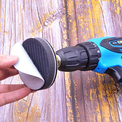 image for POLIWELL 3 inch Multiple Grits Aluminum Oxide Dry & Wet/Dry Hook Loop 