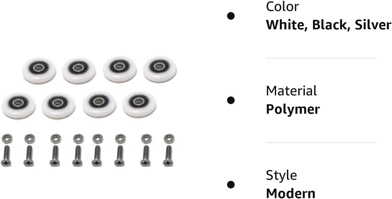 4PCS x Shower Door Rollers,Roller diameter 19 /23/25/27mm, For the Bathroom Pan Glass Sliding Door Pulleys/Runners/Wheels,Strong Load-bearing Capacity, Ultra-quiet,CY105-LS-4PCS