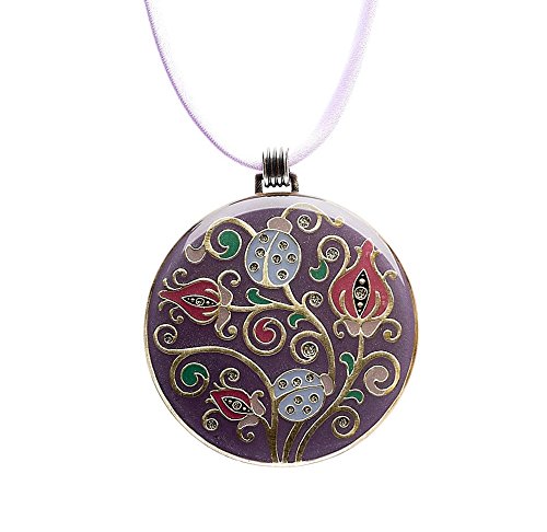 Collier artisanal de fleurs Elitt Bijoux long sautoir lilas B-75053-P