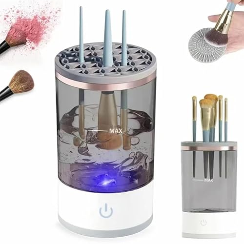Limpador Pincel Esponja Maquiagem Elétrico USB Automático Lava Seca Armazena Bivolt