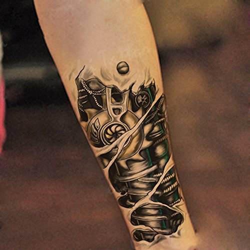 Kotbs 6 Sheets Arm Tattoos, Temporary Tattoos for Men Teens, Lasting Tattoo Stickers for Women, Waterproof Tattoo Art Make Up Fake Tattoos - Thumbnail 4