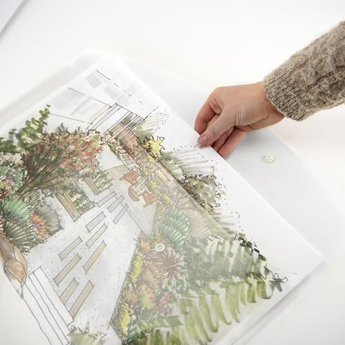 Rapesco 1817 ECO Dokumentenmappe mit Druckknopf, A3, Transparent, 10 Stück