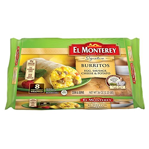 El Monterey Signature Egg, Sausage, Cheese & Potato Breakfast Burrito, 36 Oz (Frozen)