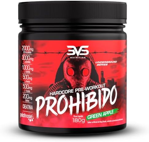3VS Nutrition Pré Treino Prohibido 180g Sabor Maça Verde