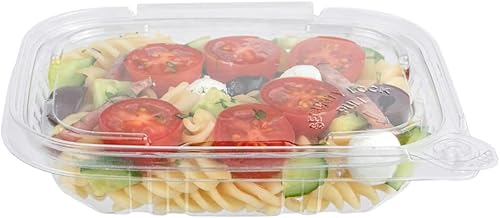 Miniatura 10 de Restaurantware Tamper Tek - Contenedores para llevar de 8 onzas, 100 recipientes a prueba de manipulaciones, tapa con bisagras, congelables,