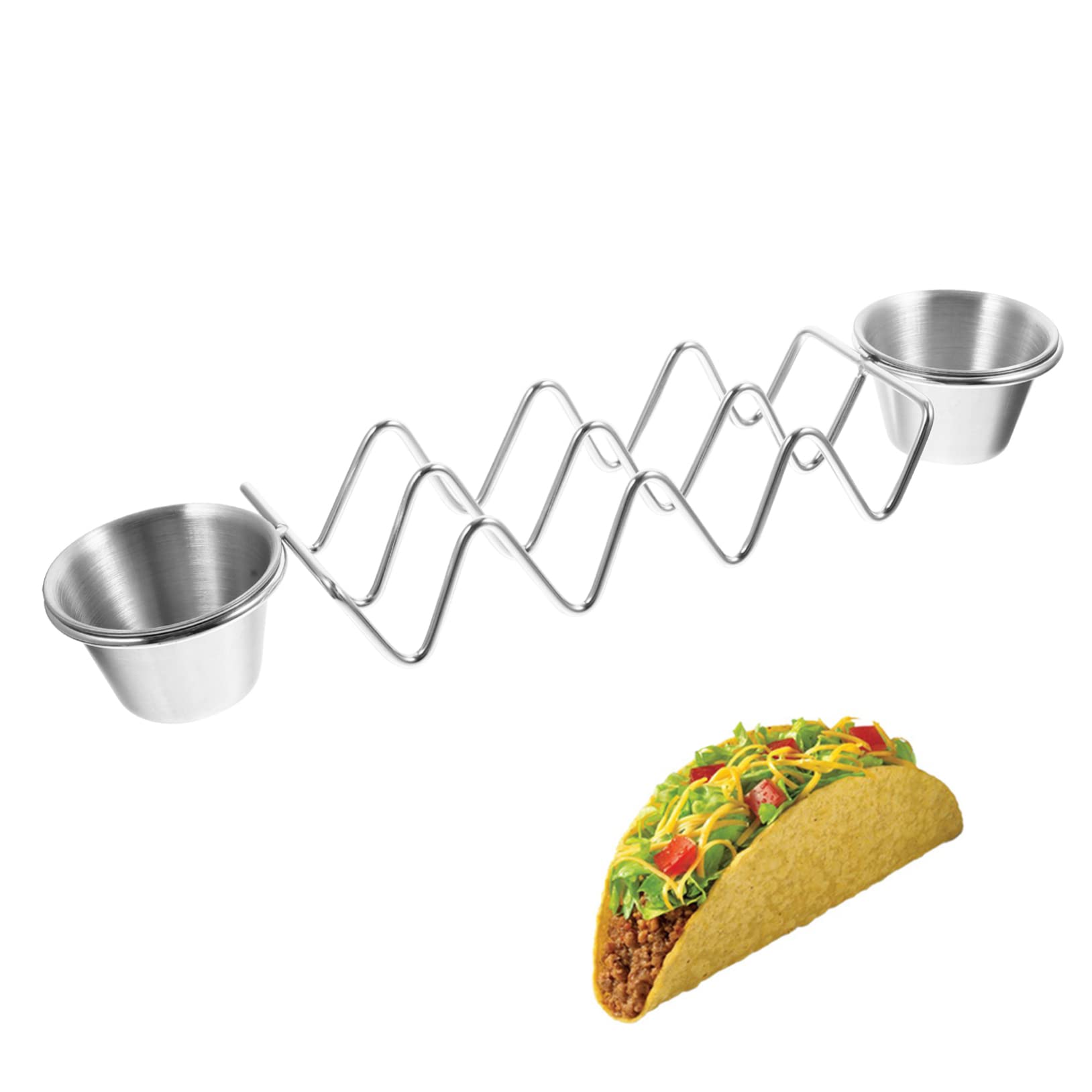 BEBEMOKO Tortilla Stand Taco Tray Holder Server Tray Taco Stand Holder Grilling Stand Taco Stand up Taco Storage Holder Taco Trays Comal for Tortillas Para Taco Holder 304 Stainless Steel