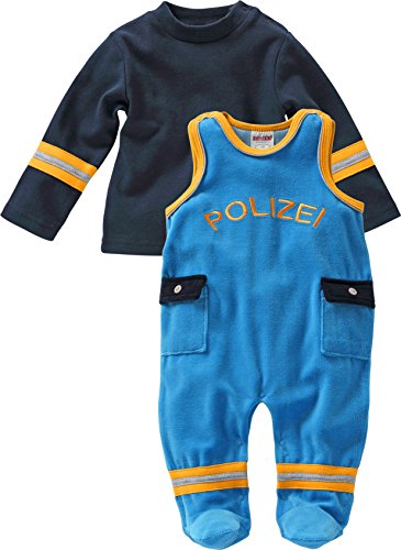 Schnizler Baby-Unisex Set Nicki Polizei Strampler, Blau (Marine 11), 50