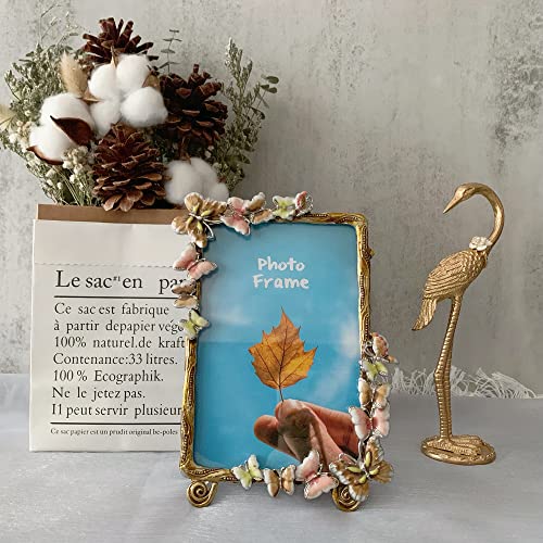 Tricune Floral Picture Frame Display Photo 5X7 Photo Frame Made Of Metal And High Definition Glass For Table Top Display Horizontal Vertical #TOP4